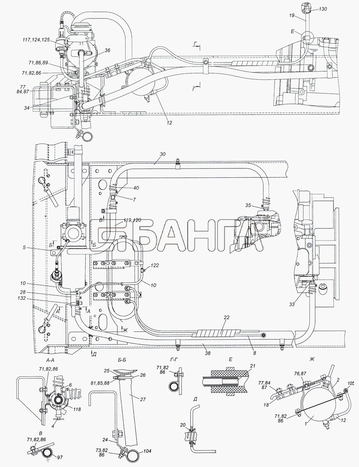 КамАЗ КамАЗ-4308 (2008) Схема 4308-8106007 Установка подогревателя-55